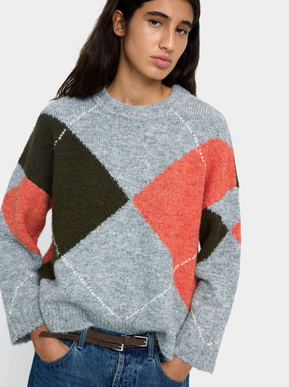 Sweater with jacquard knit