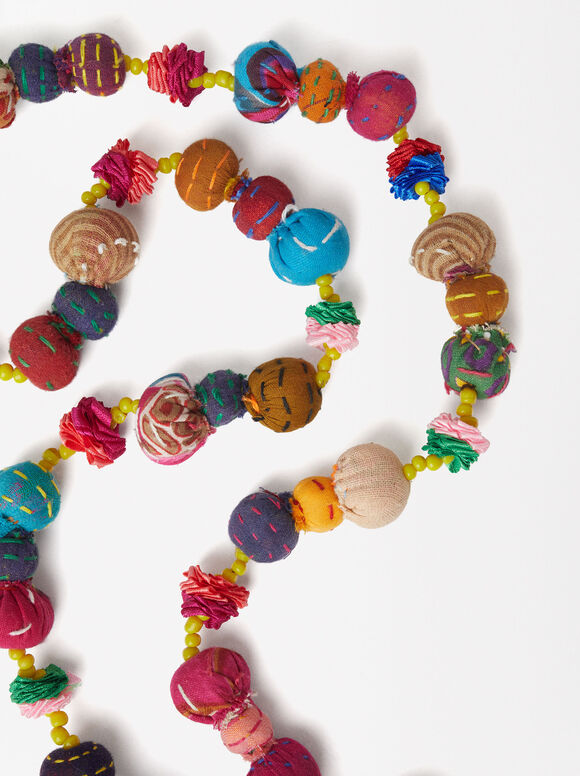 Multicolored Recycled Cotton Necklace - Limited Edition, Multicolor, hi-res
