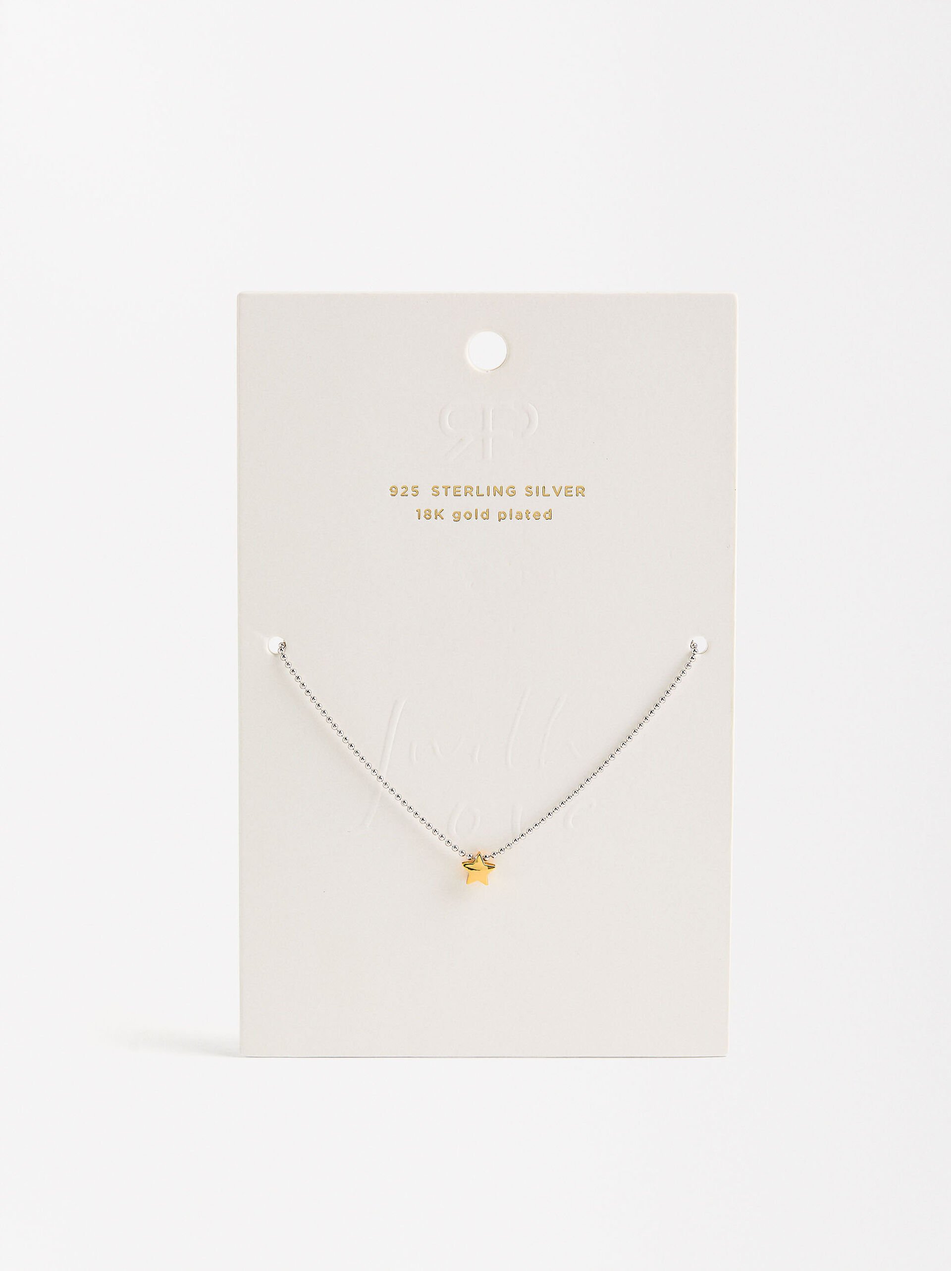 Bicolor necklace with star - 925 sterling silver image number 4.0
