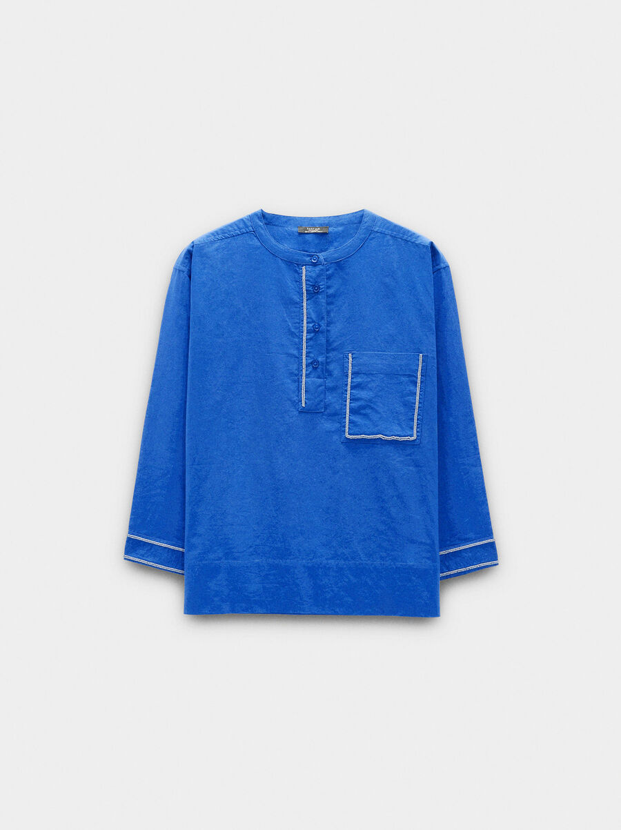 Shirt with mandarin collar 100% cotton