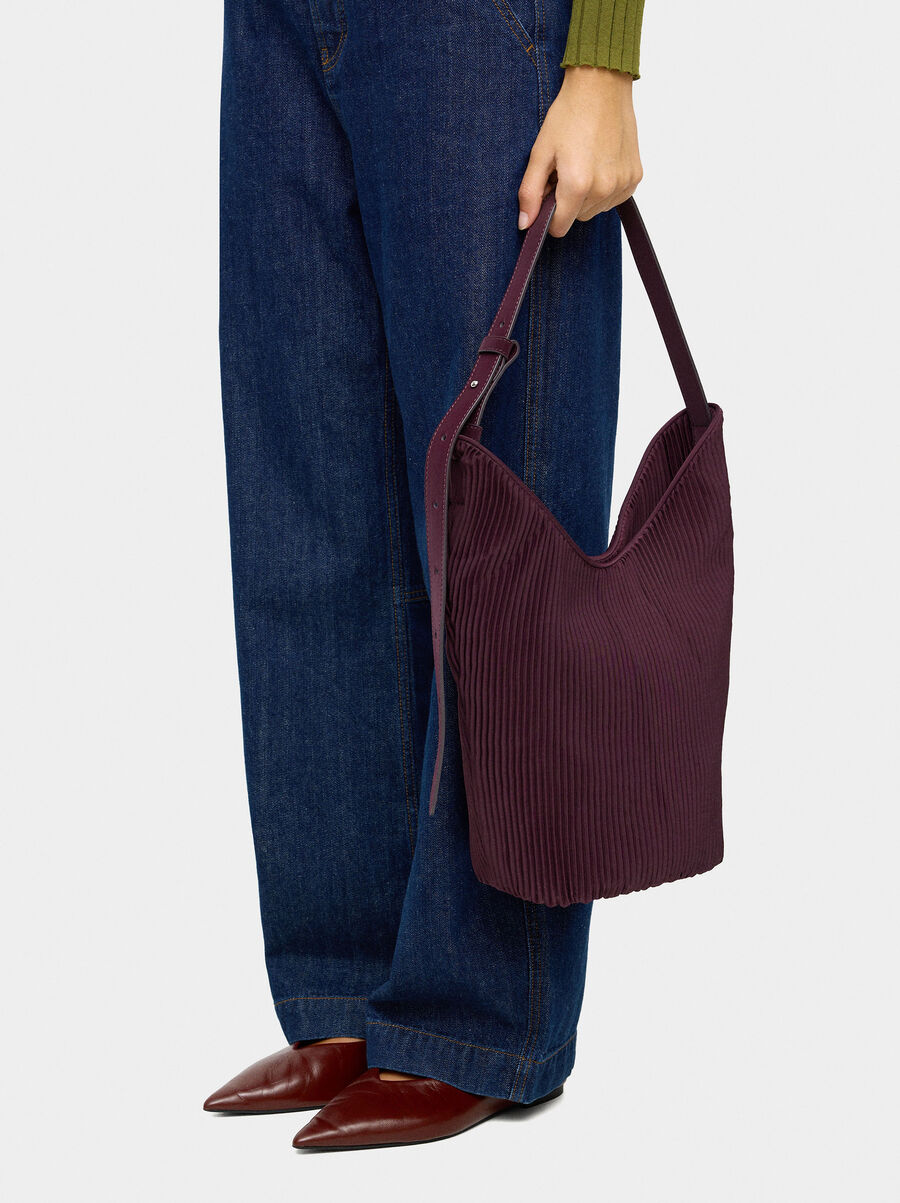 Nylon shoulder bag with inner pouch