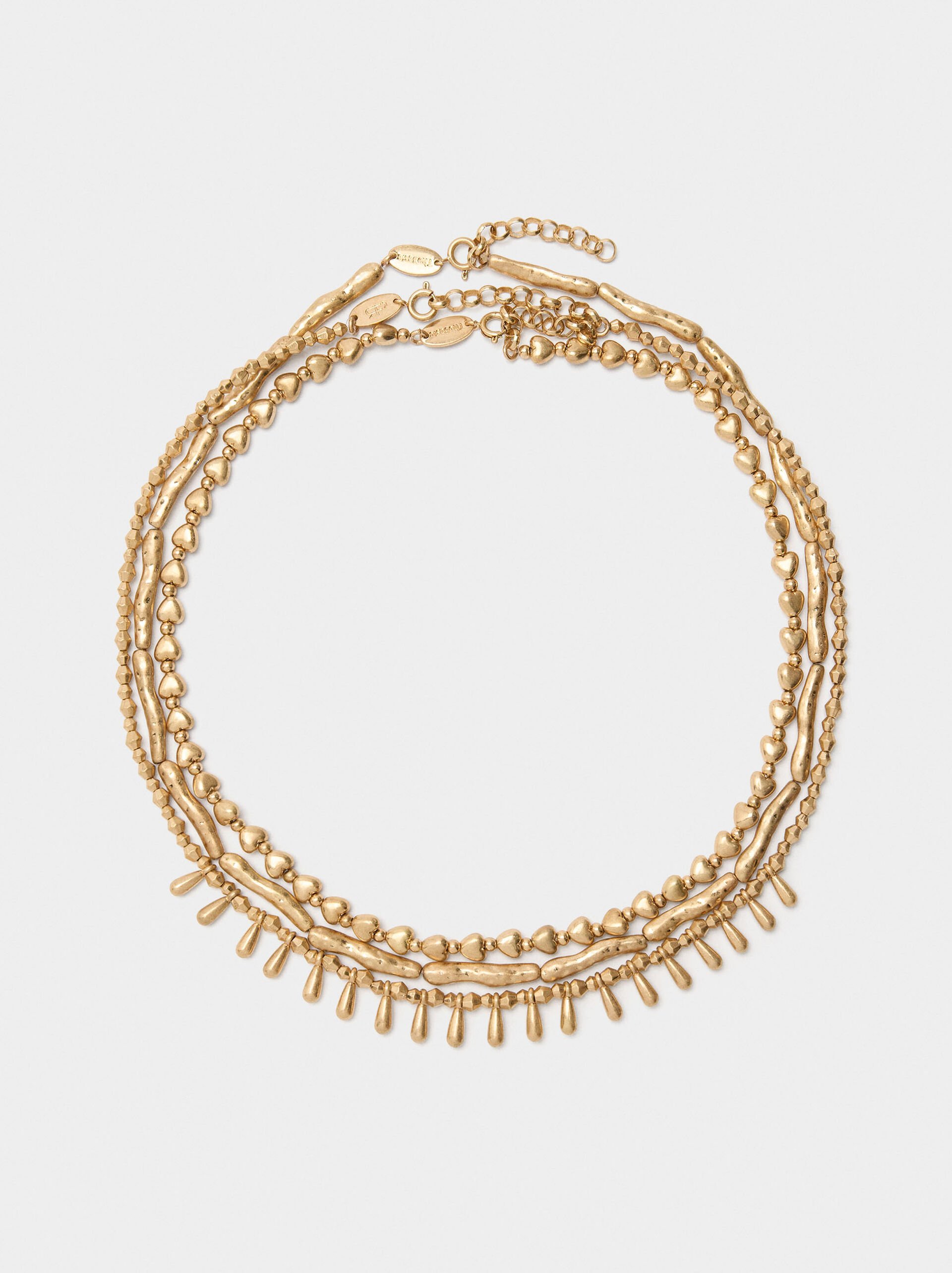 Set of short golden necklaces image number 0.0