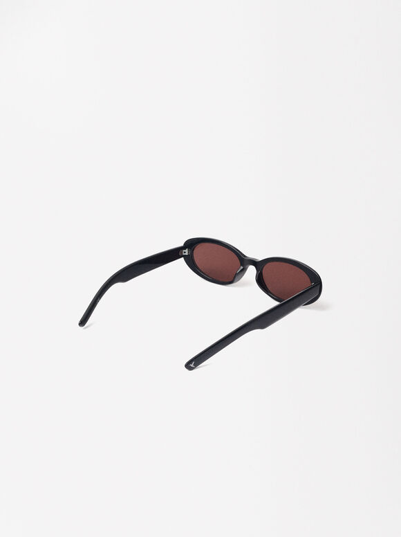 Gafas De Sol Ovaladas, Negro, hi-res