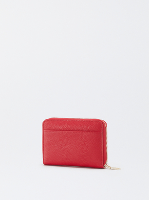 Coin Purse With Zip Fastening, Red, hi-res