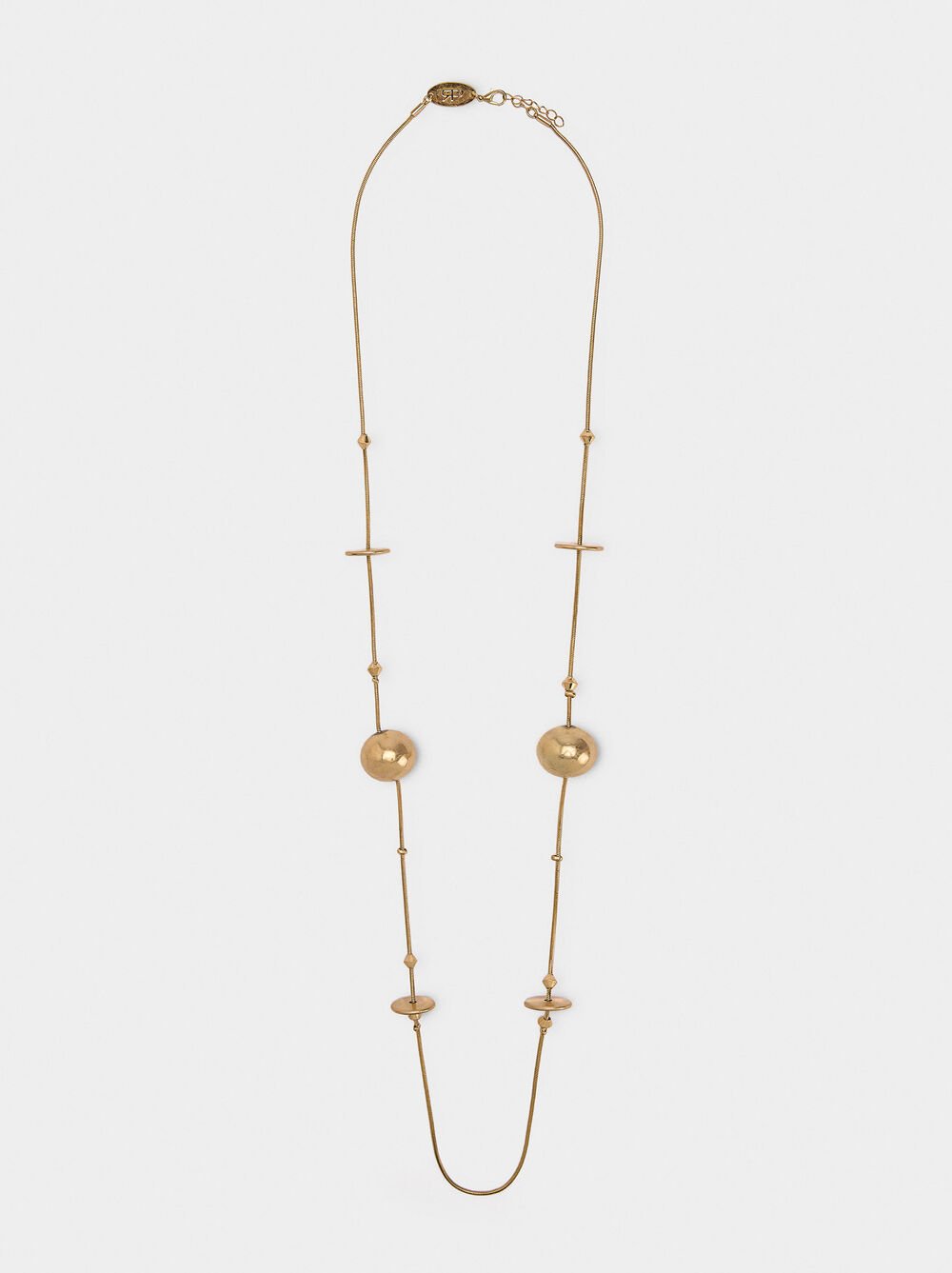 Snake chain necklace with spheres