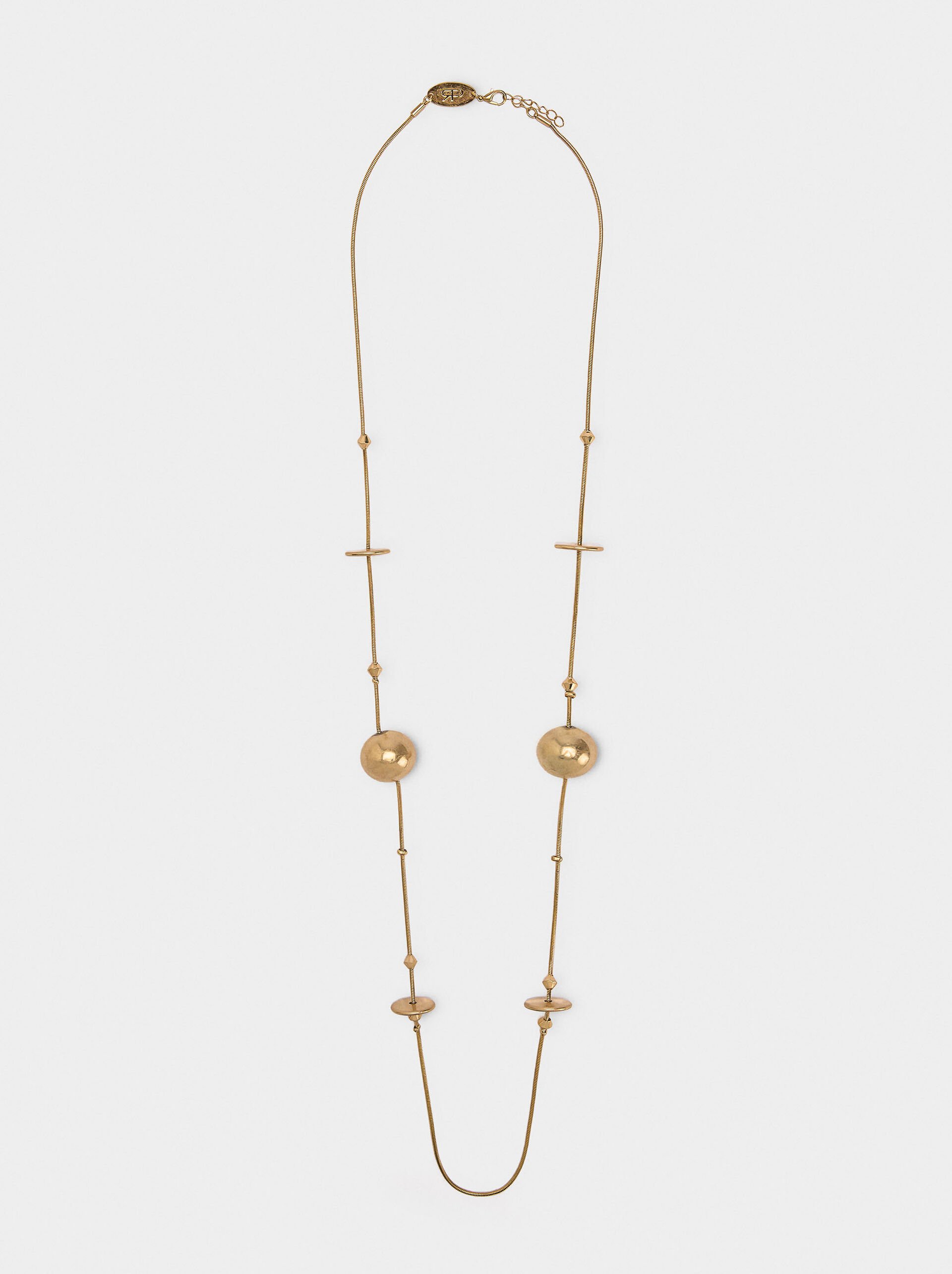 Snake chain necklace with spheres image number 0.0