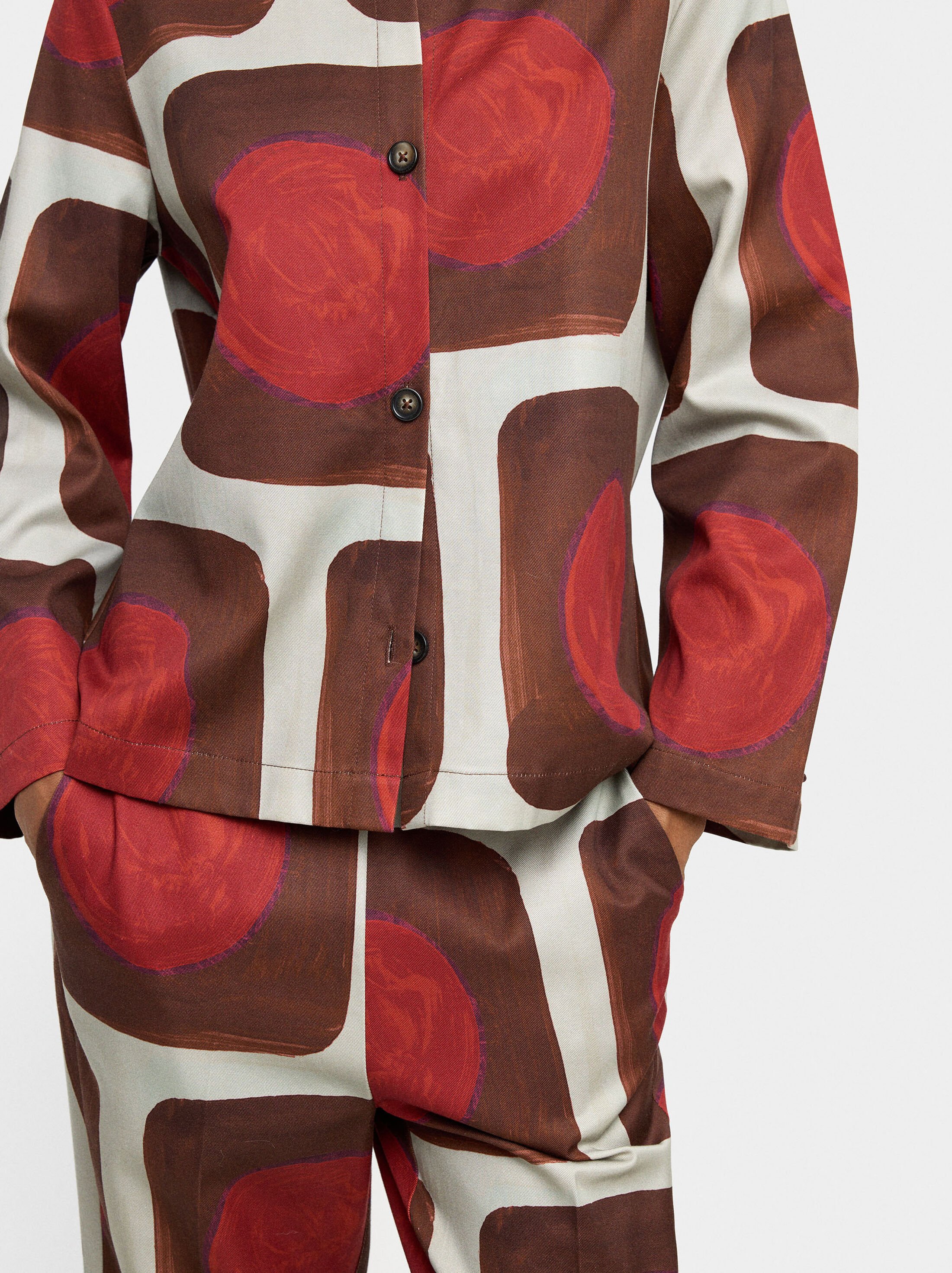 Printed lyocell shirt image number 3.0