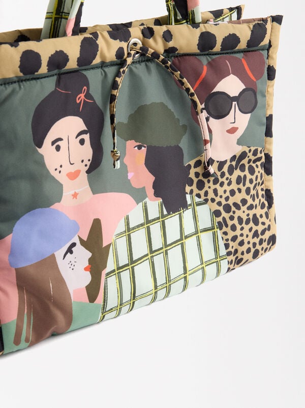 Printed Nylon tote bag