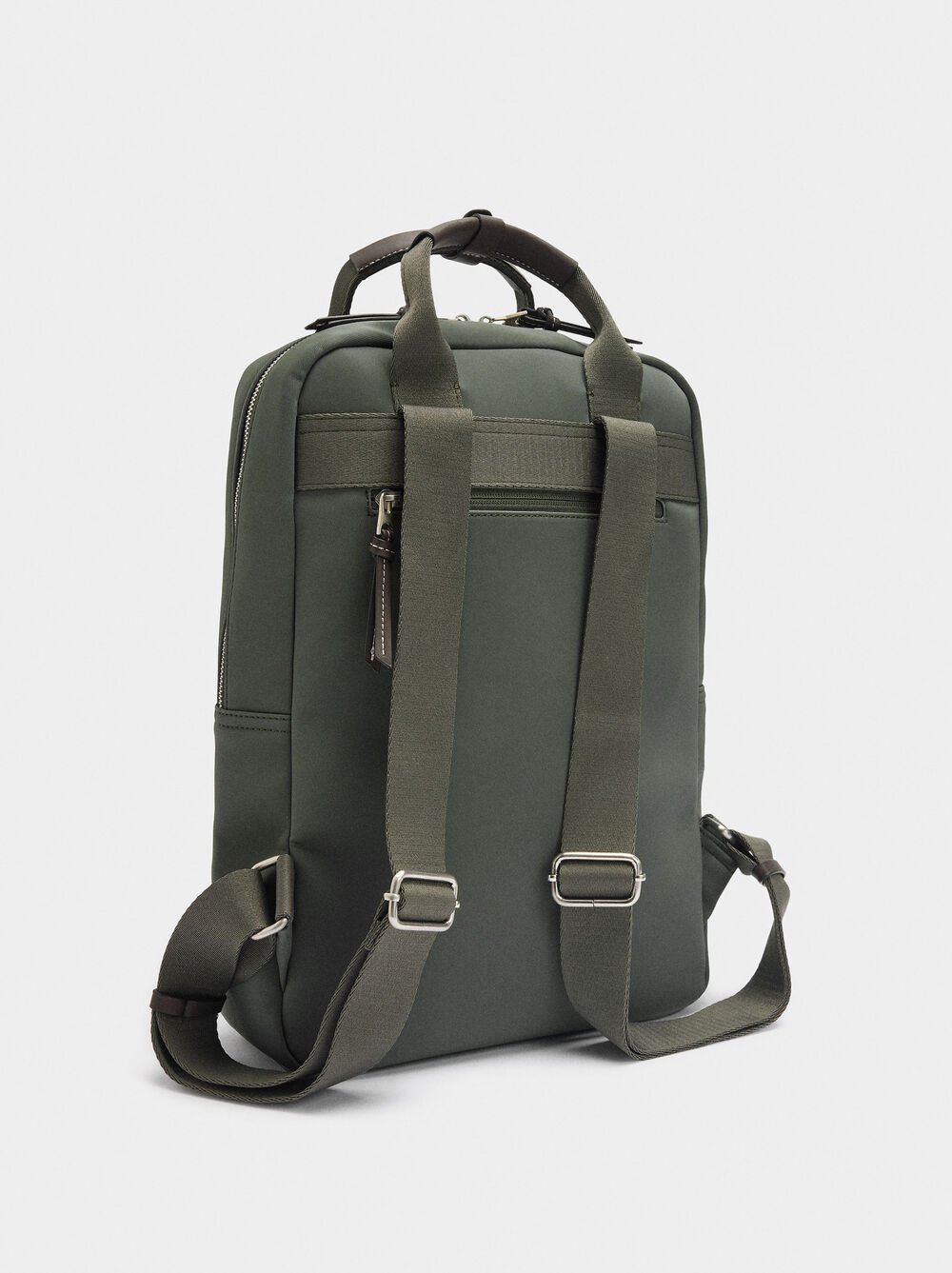Nylon-effect laptop backpack 15"