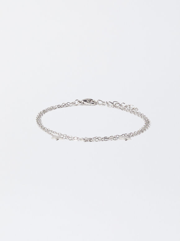 Silver-Plated Bracelet With Stars, Silver, hi-res