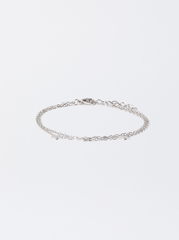 Gold-Toned Bracelet With Stars, Silver, hi-res