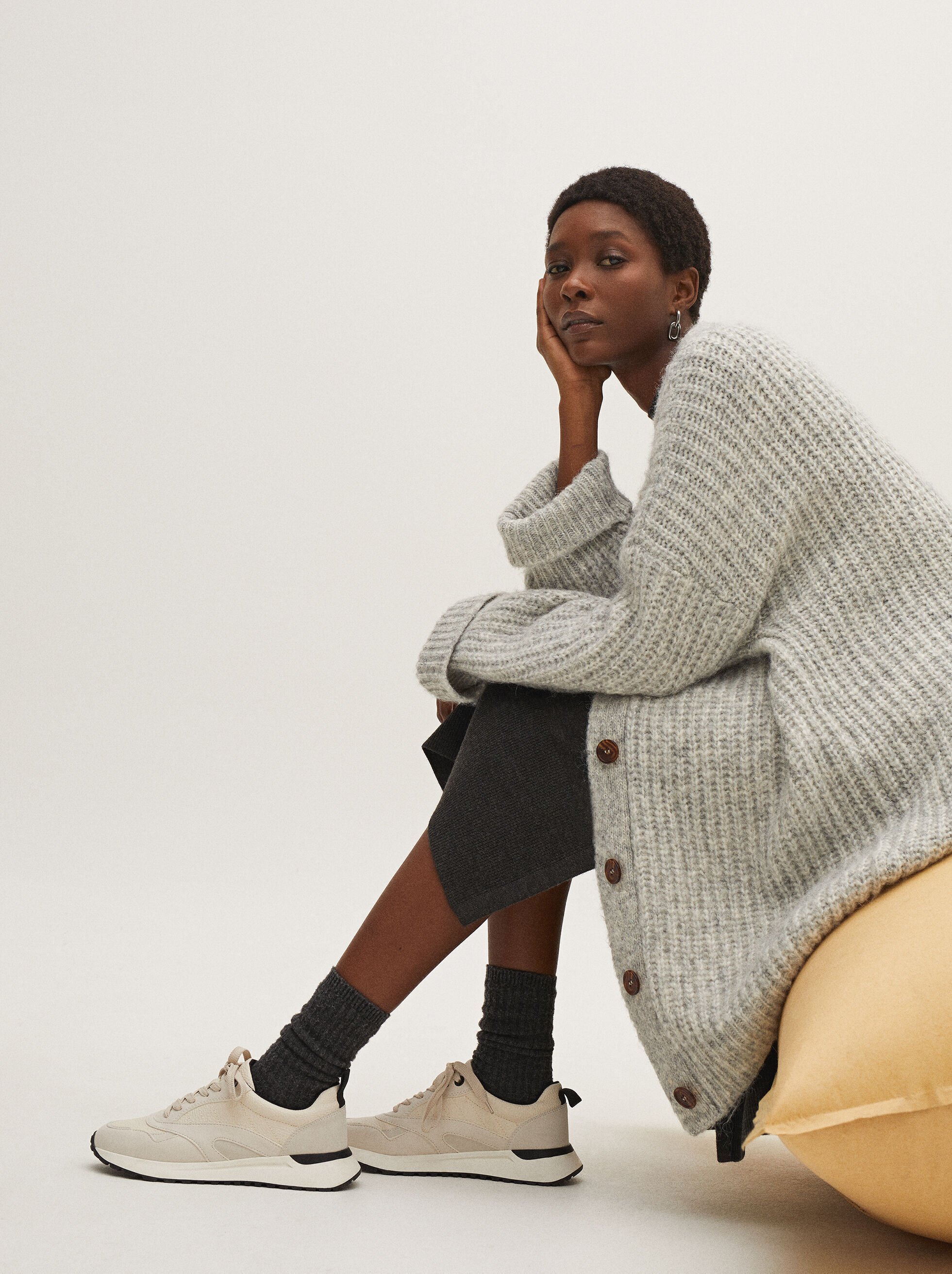 Chaqueta lana oversize clearance