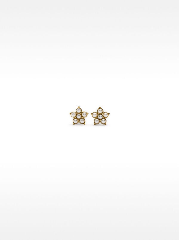 Earrings with pearls - stainless steel