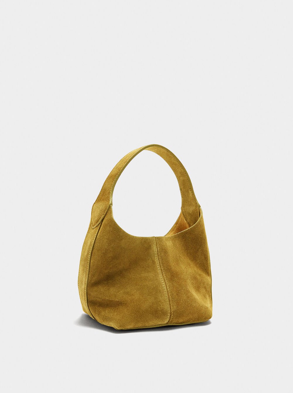 Suede bucket bag