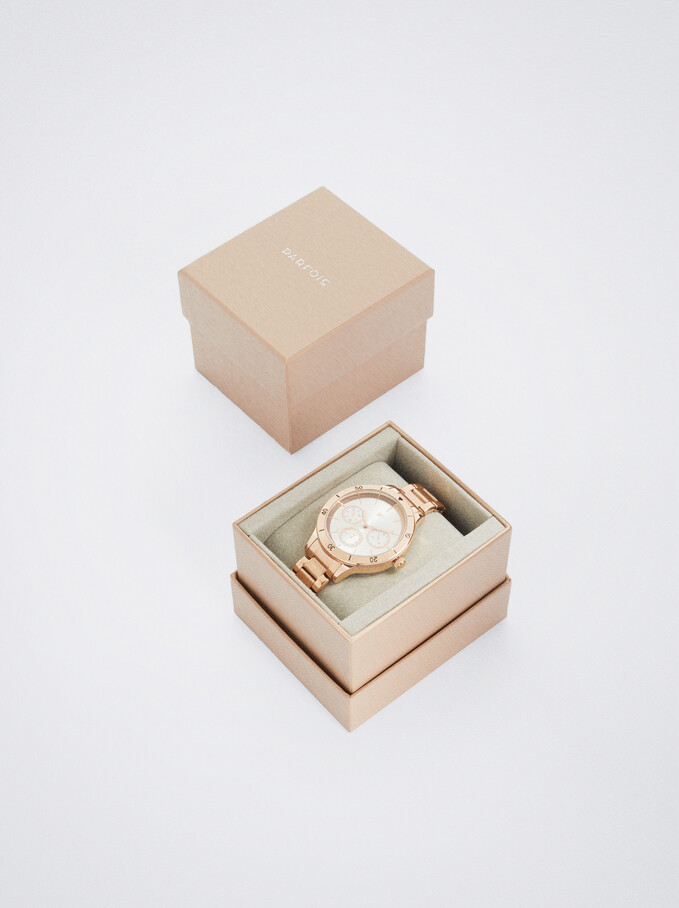 Stainless Steel Rose Gold Watch, Rose Gold, hi-res
