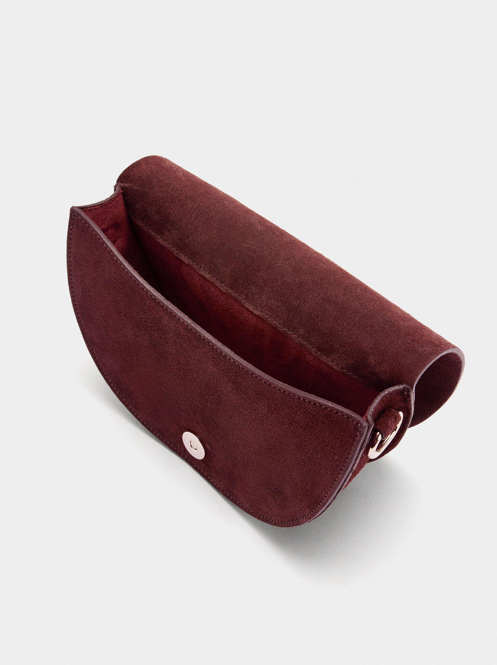 Suede crossbody bag with flap image number 5.0