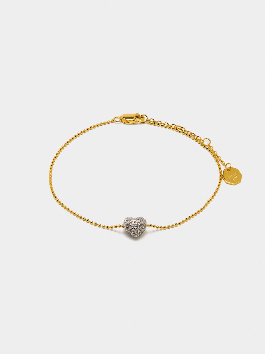 Pendant bracelet with zirconia - 925 sterling silver