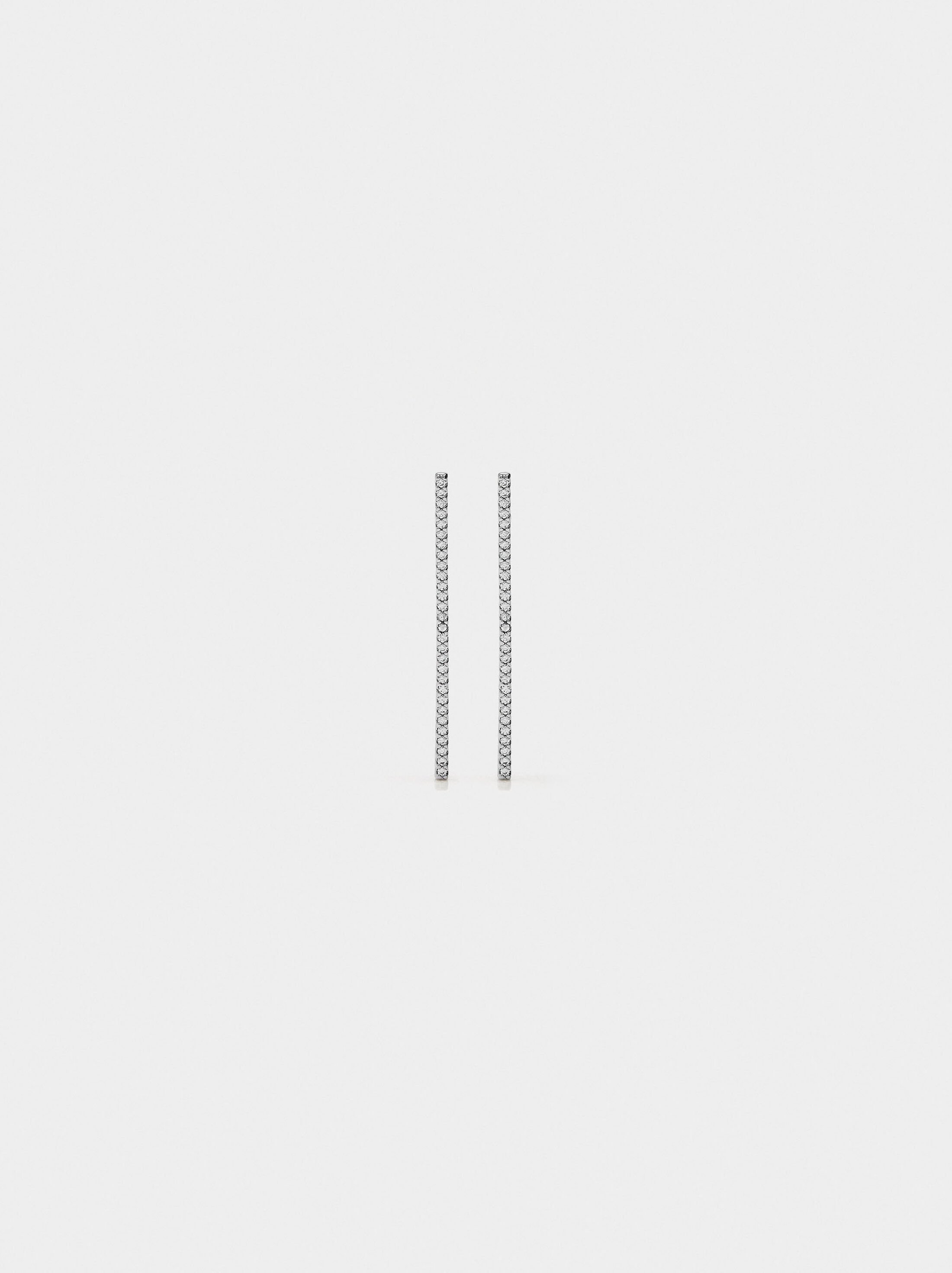 Bar earrings with zirconia image number 0.0