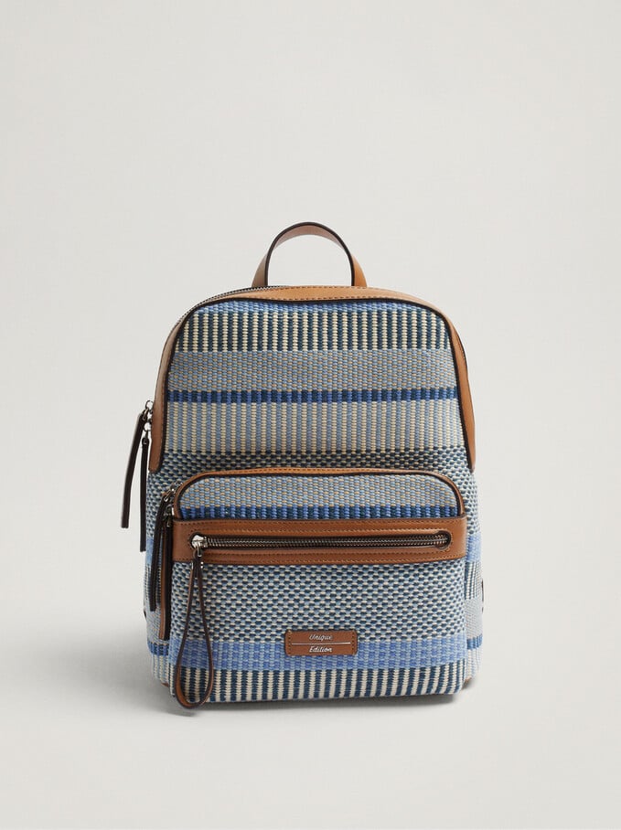 Multicoloured Backpack, Blue, hi-res