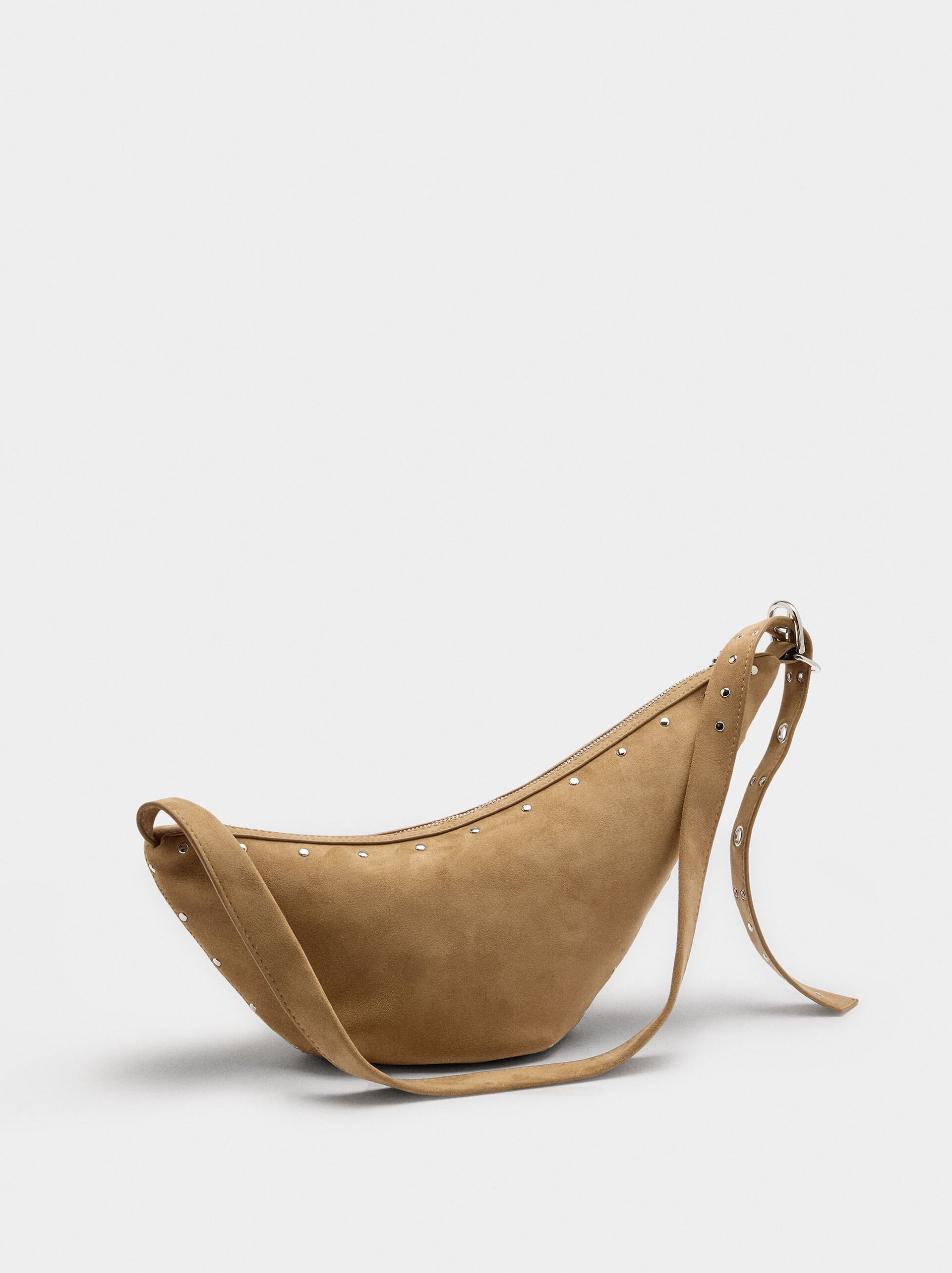 Asymmetric shoulder bag with studs image number 2.0