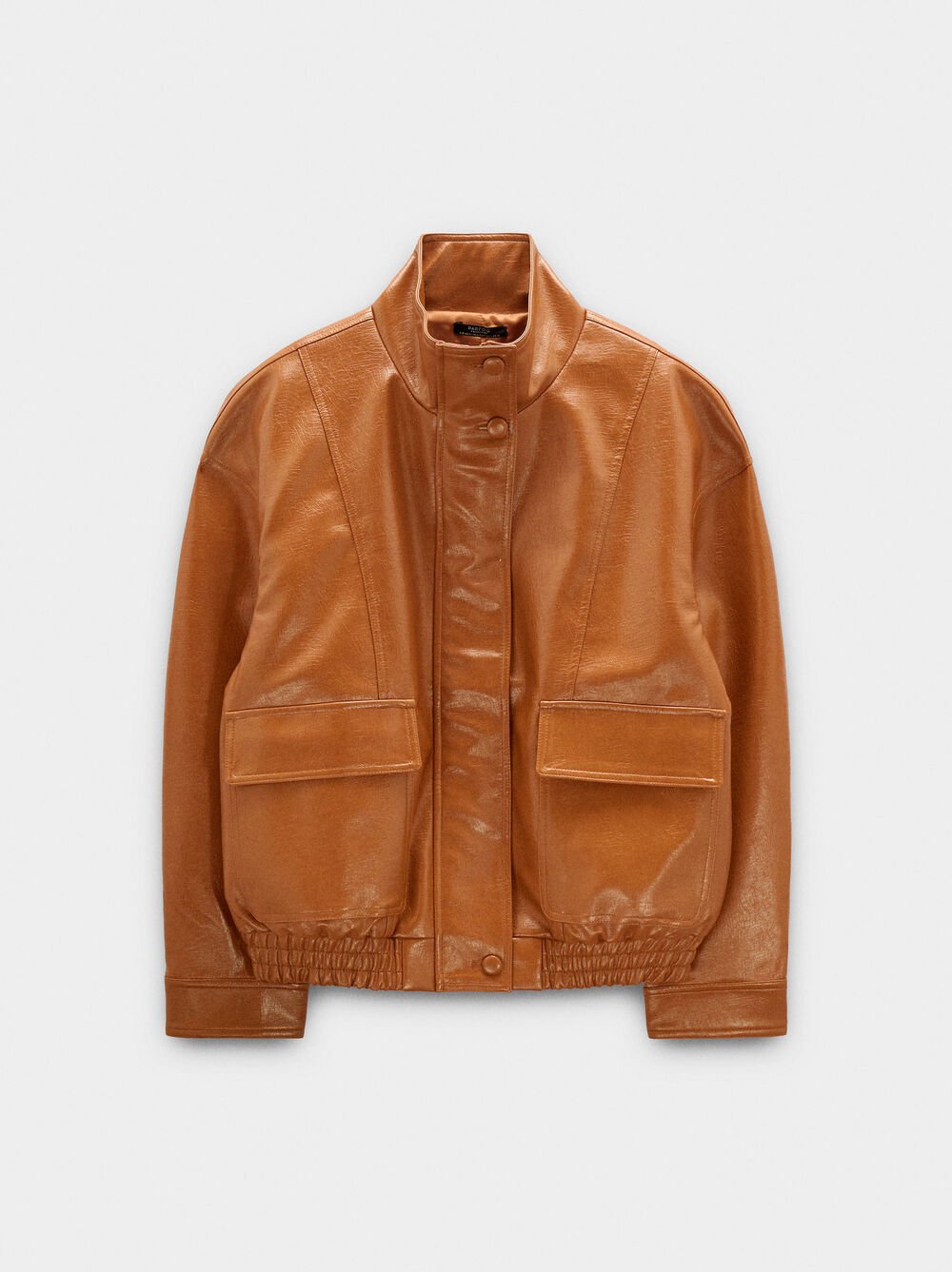 Leather-effect jacket with pockets
