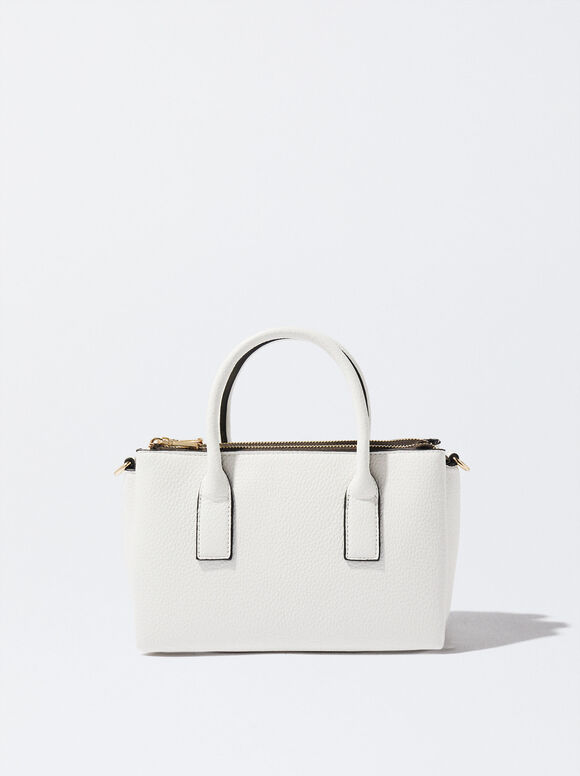 Faux Leather Personalised Tote Bag, White, hi-res