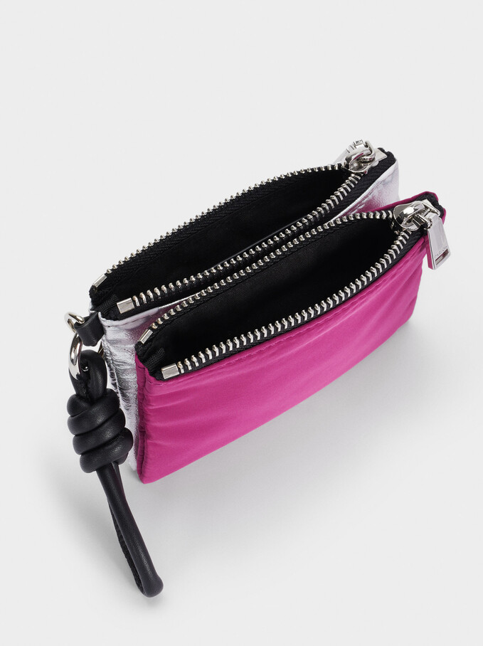 Compact Nylon Wallet, Pink, hi-res