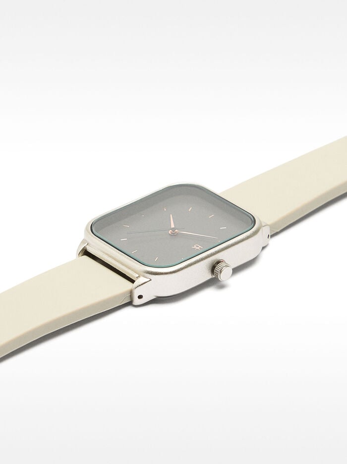 Watch with silicone strap