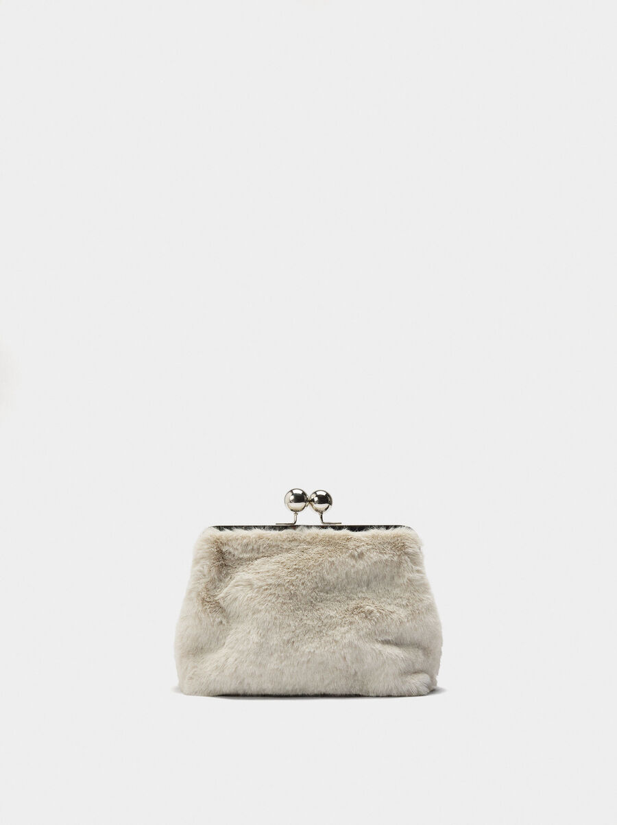 Party bag with fur effect