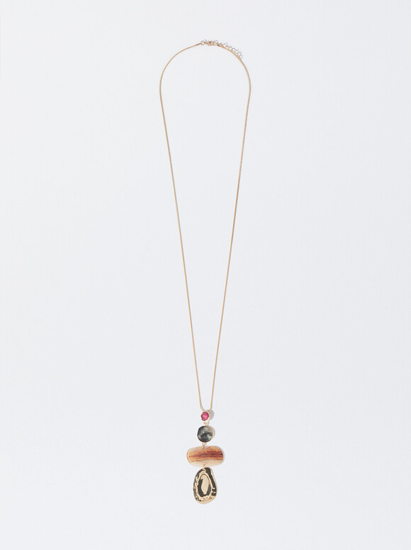 Collar Piedra Natural, Multicor, hi-res
