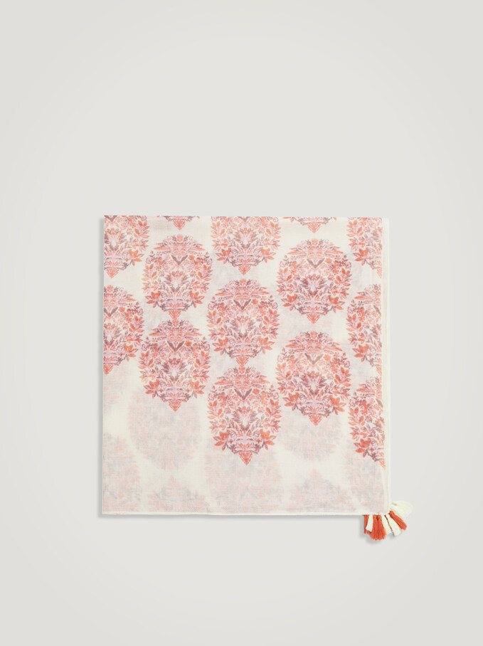 Foulard Imprimé, Rose, hi-res