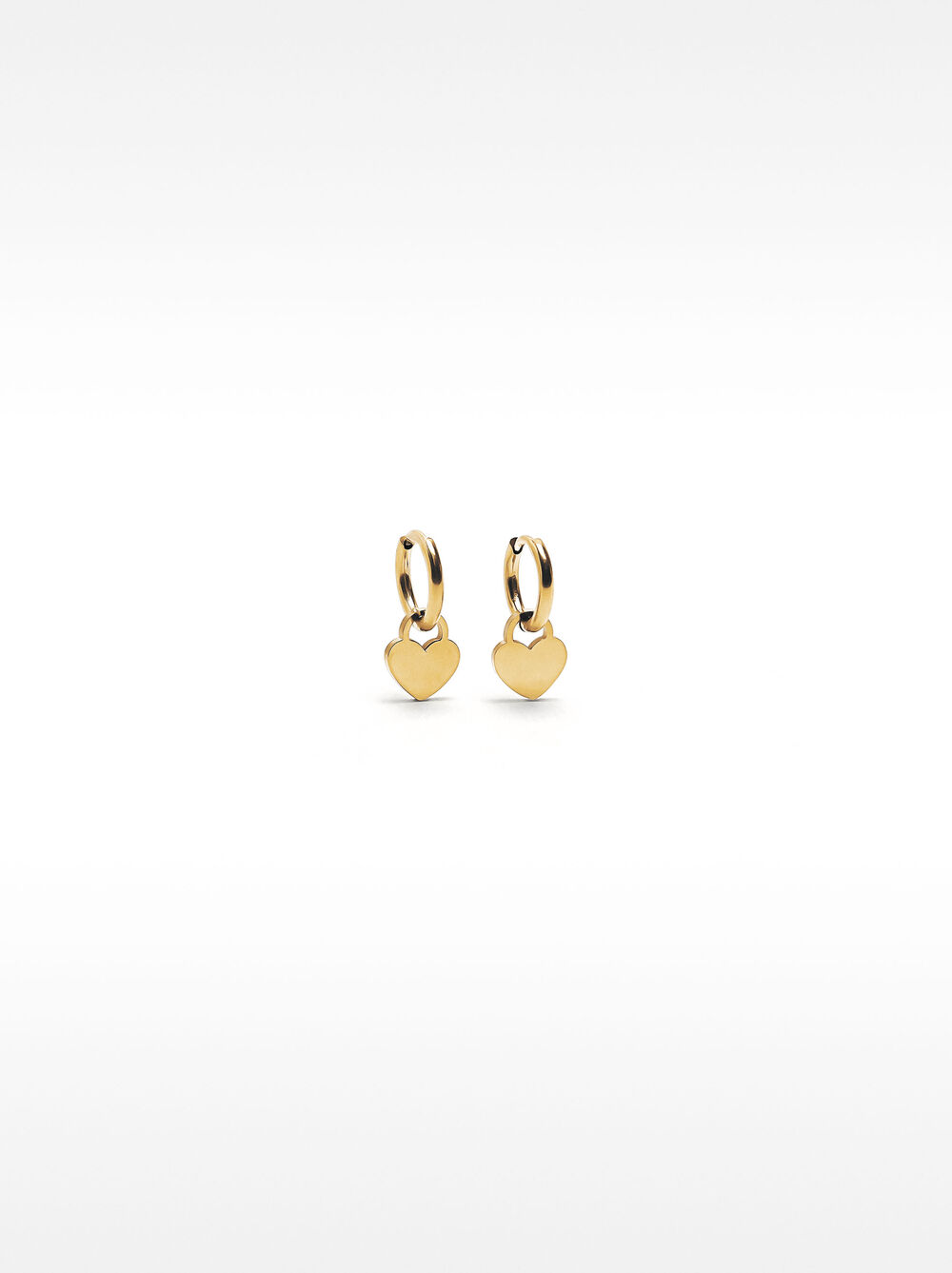 Creolen-Ohrringe mit Herz - Edelstahl