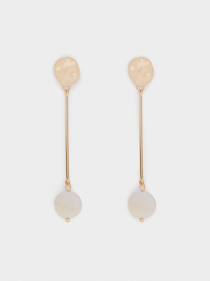 Large Earrings With Pearl Detail, , hi-res