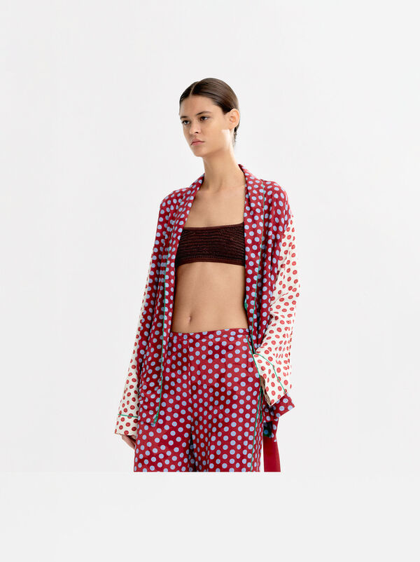 Kimono mit Kontrastdruck