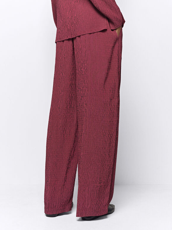 Pantalon Fluide Réglable Avec Cordon De Serrage, Rose, hi-res