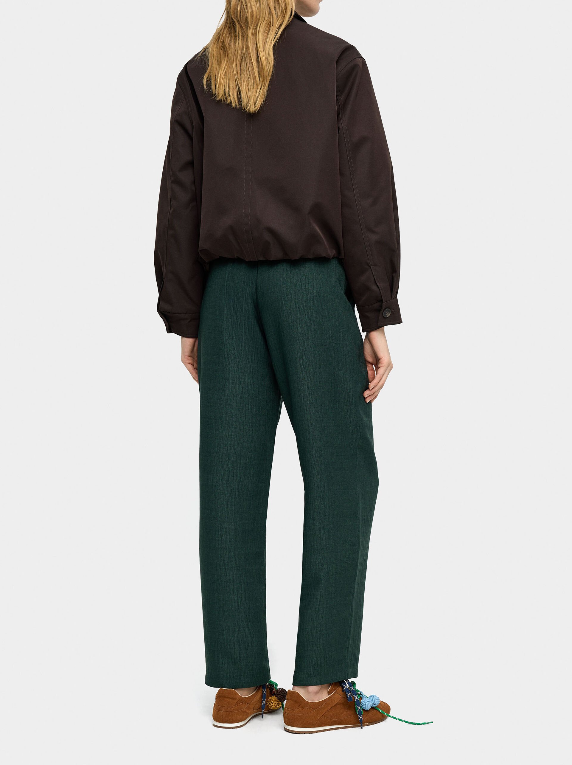 Trousers with crinkled effect image number 3.0