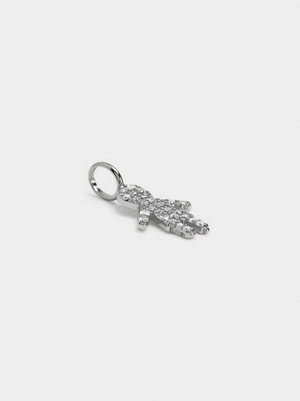 Boy charm with cubic zirconia - 925 sterling silver