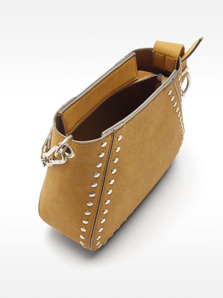 Shoulder bag with studs leather effect