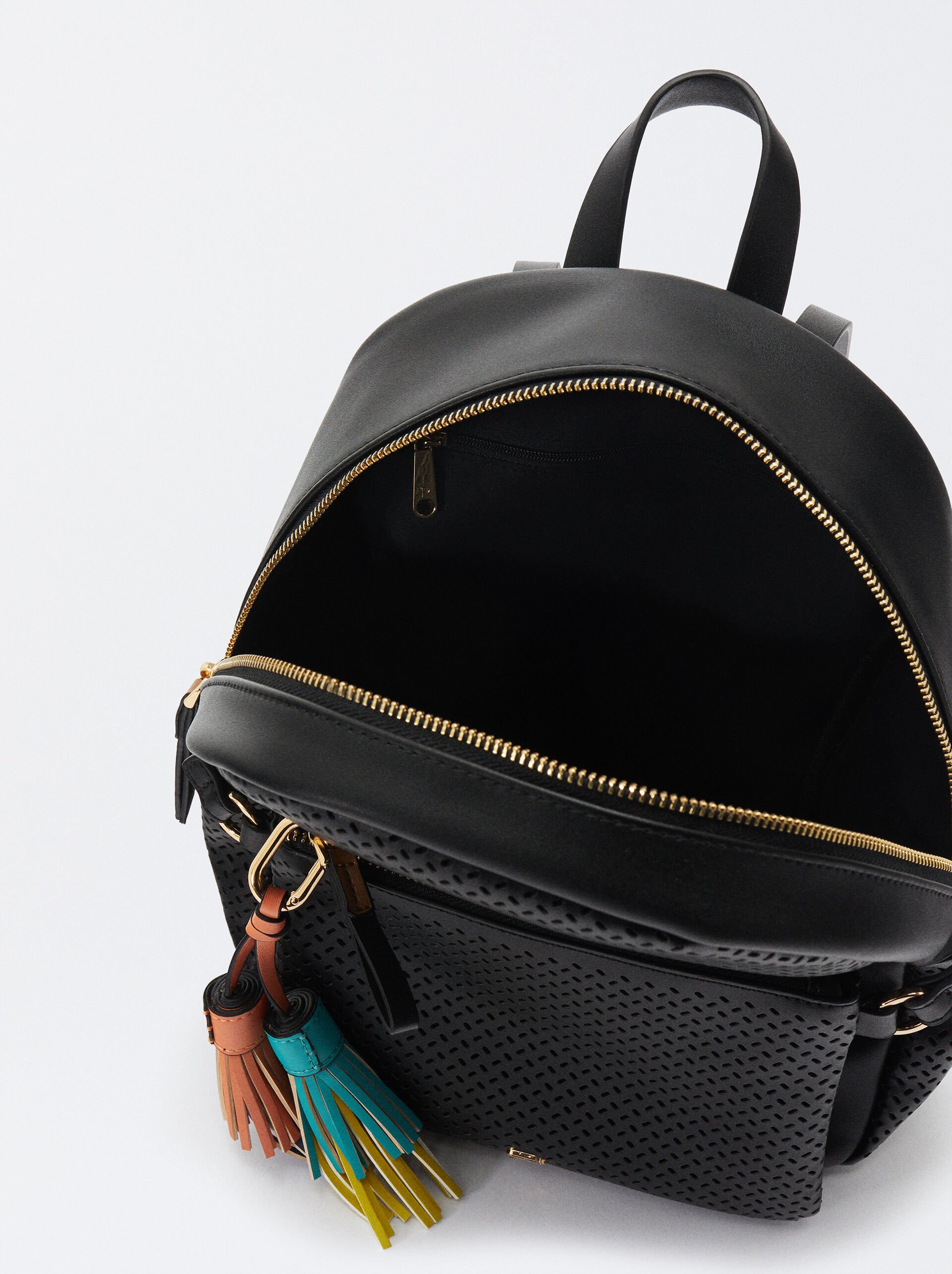 Perforated Backpack With Pendant image number 3.0