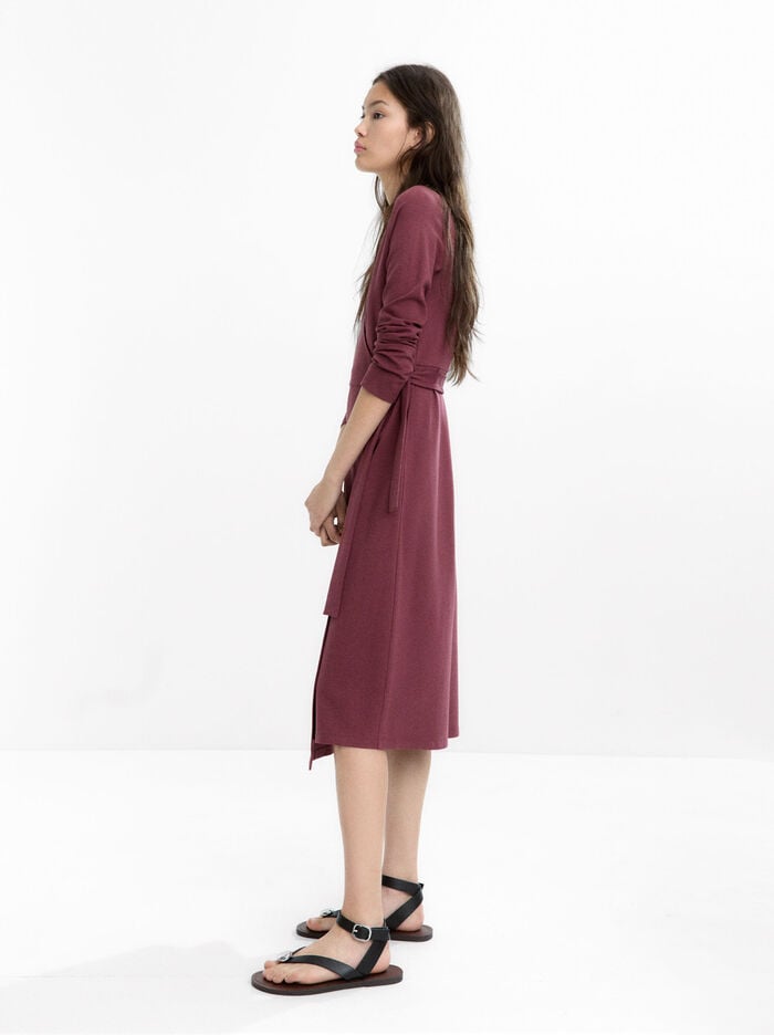 Vestido midi de manga larga