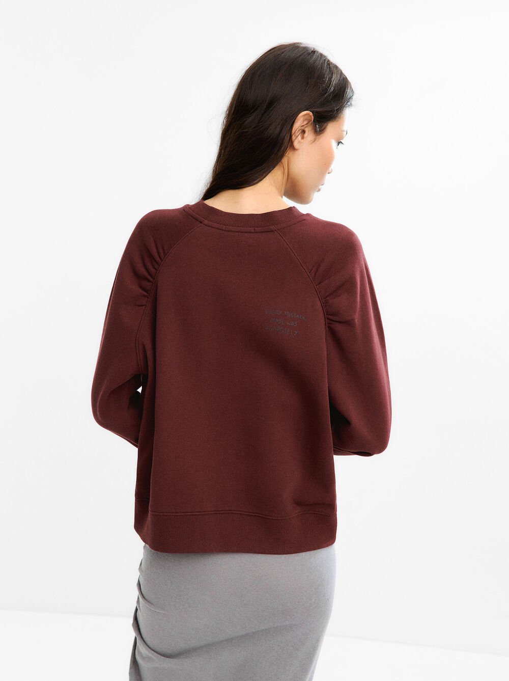 100% cotton sweatshirt with gathers