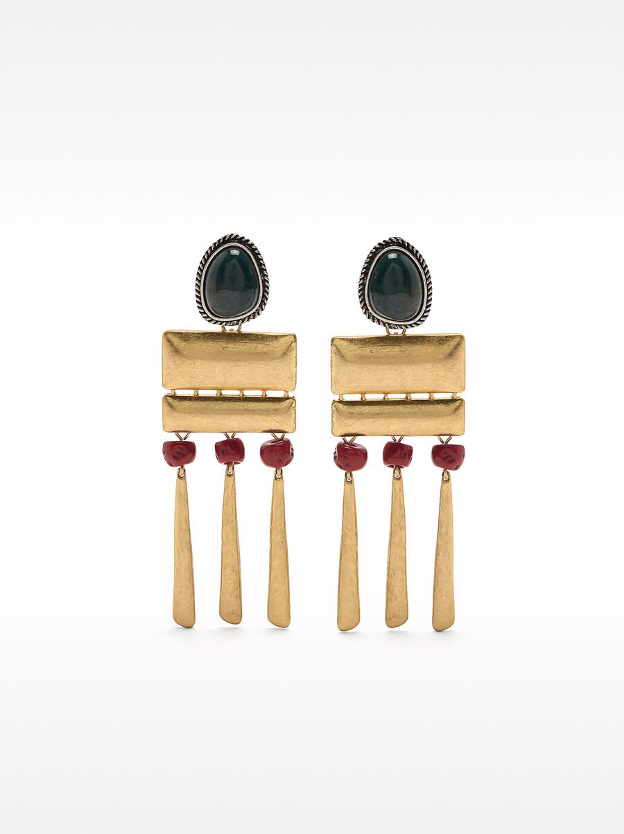 Pendientes maxi geométricos con piedras