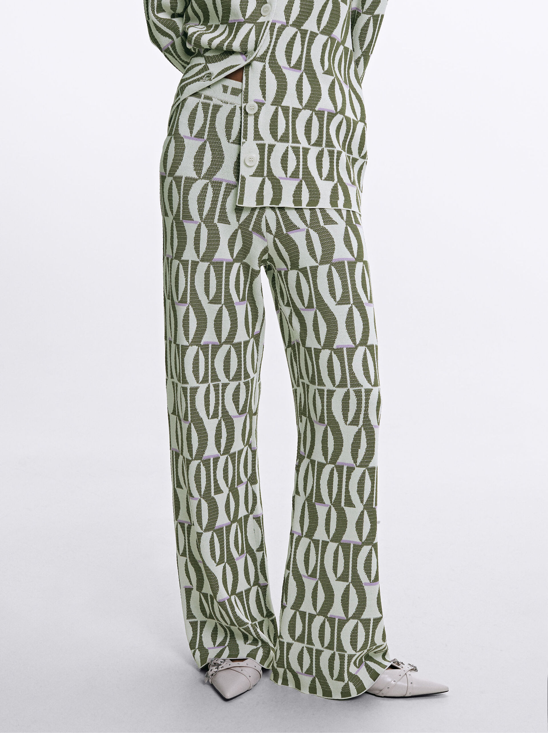 Jacquard Knit Trousers image number 0.0