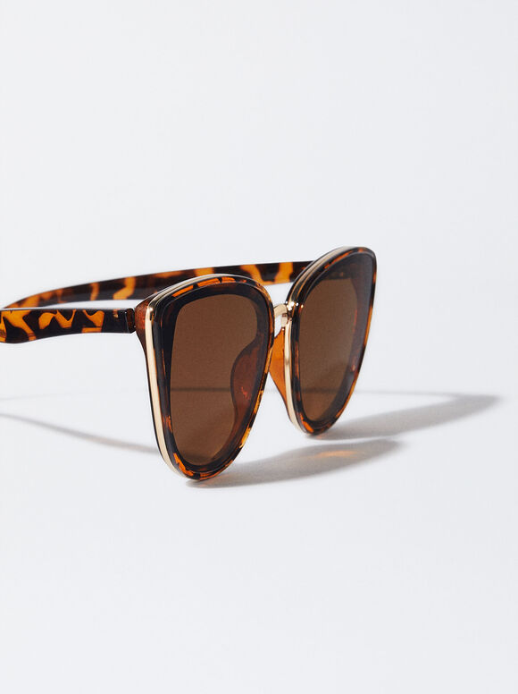 Cat Eye Sunglasses, Brown, hi-res