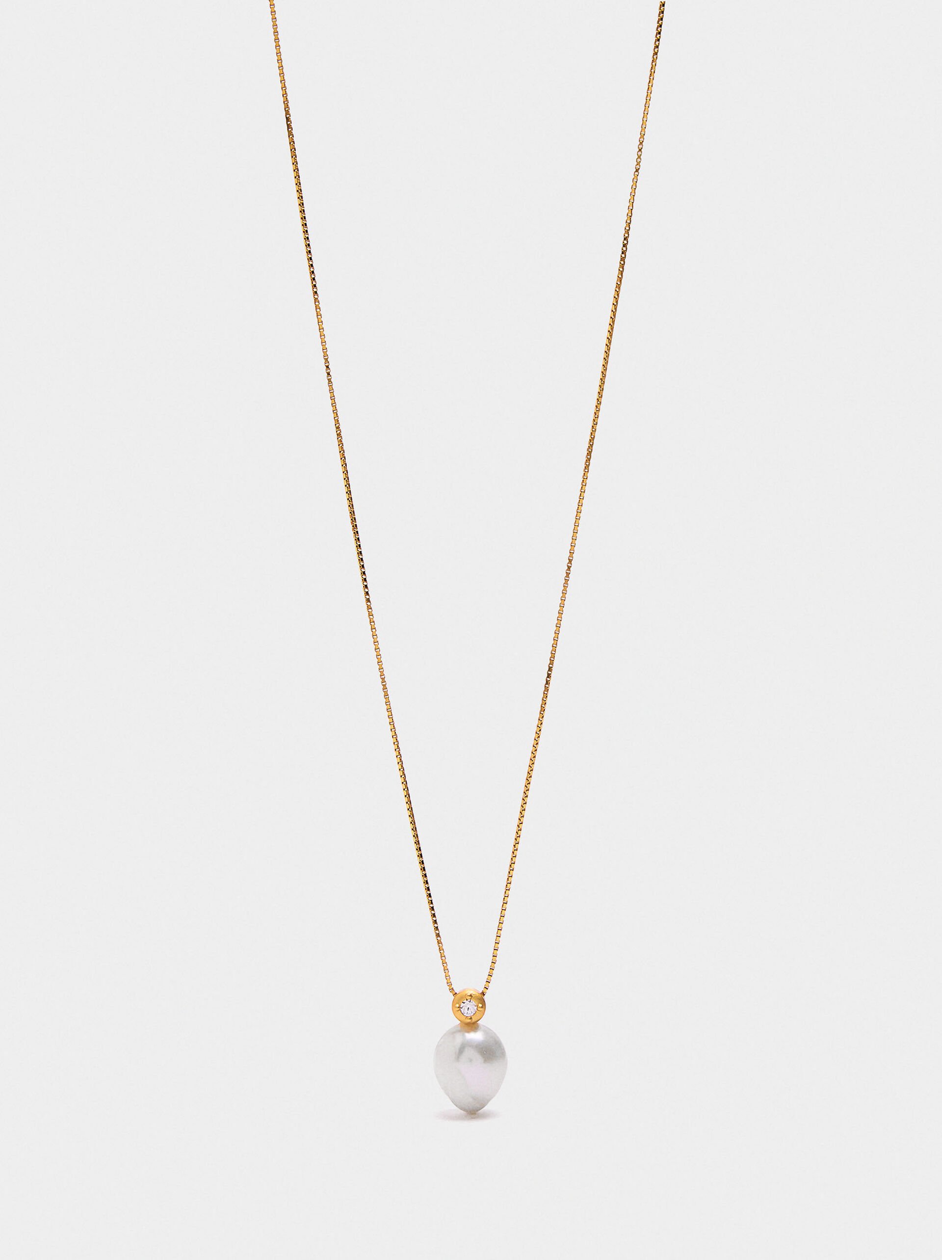 Necklace with freshwater pearl pendant – 925 sterling silver image number 0.0