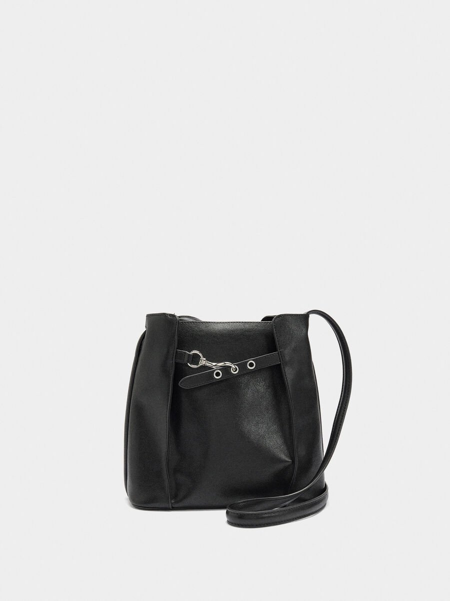 Bucket bag with side folds