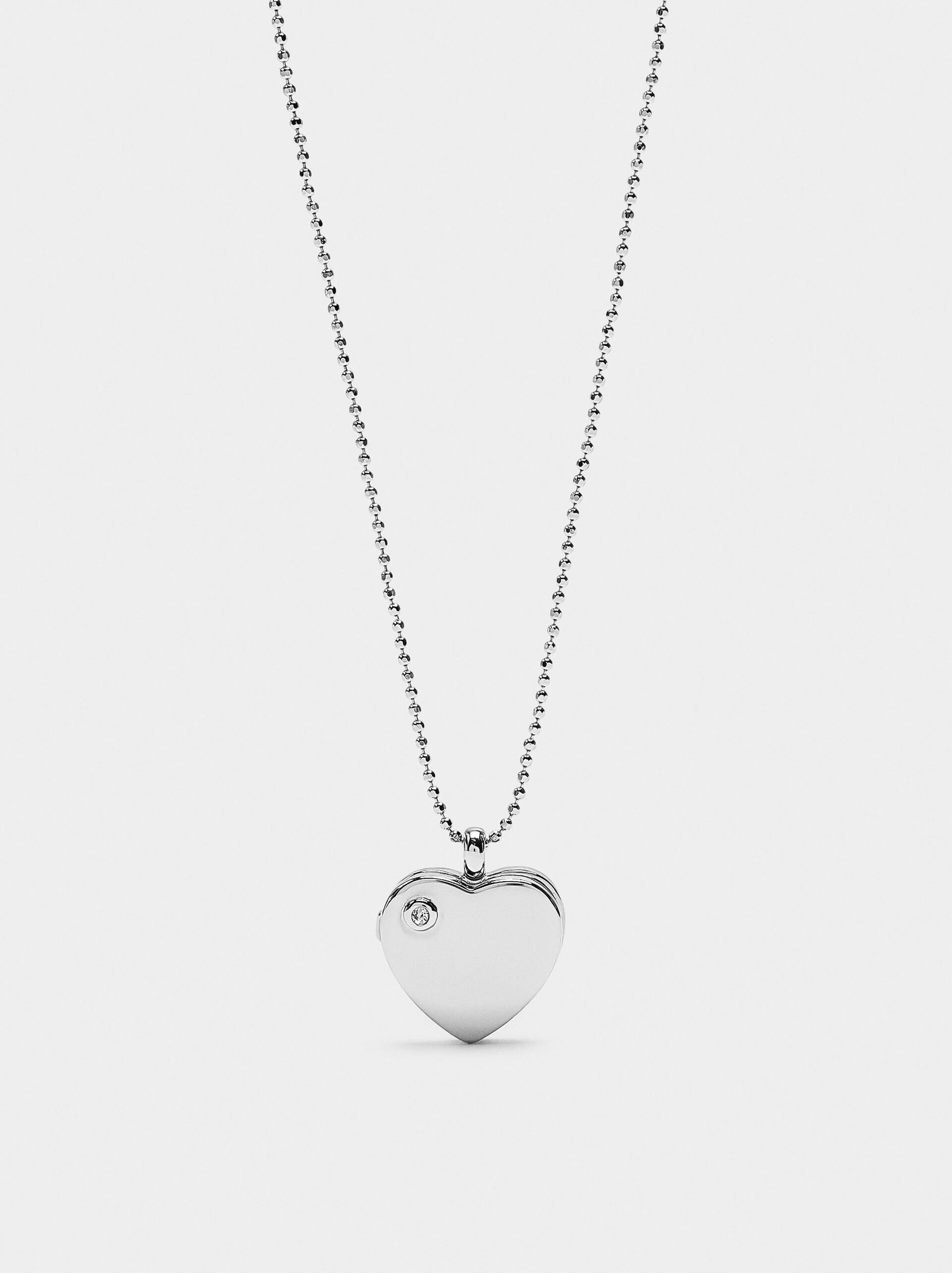 Heart necklace with heart - 925 sterling silver image number 0.0