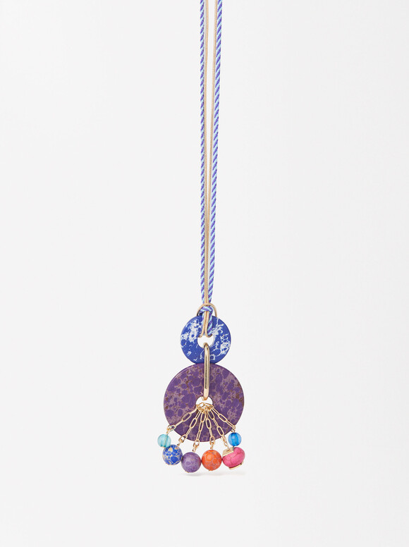 Multicolored Stone Necklace, Multicolor, hi-res