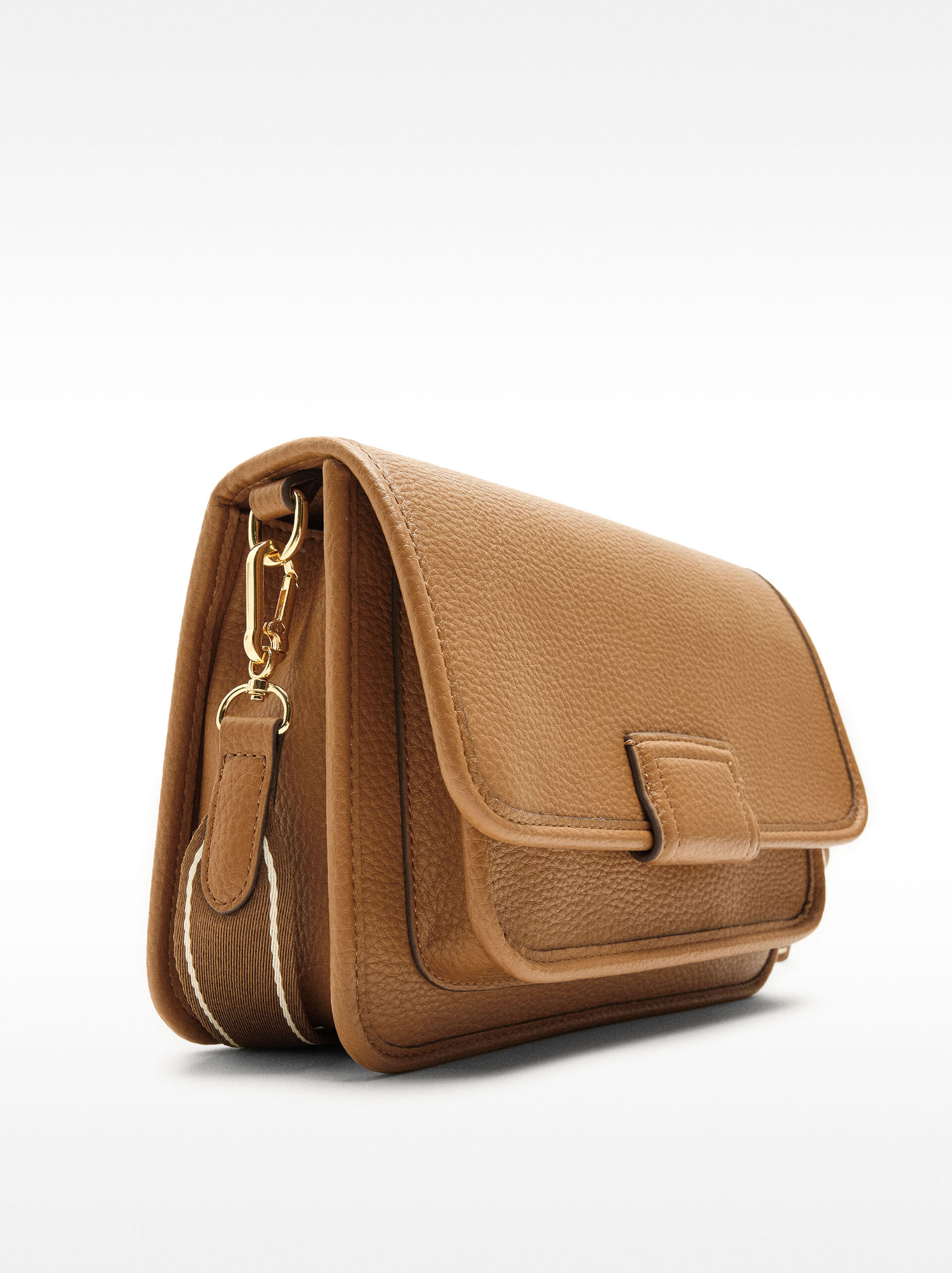 Crossbody bag with texture and flap closure image number 1.0