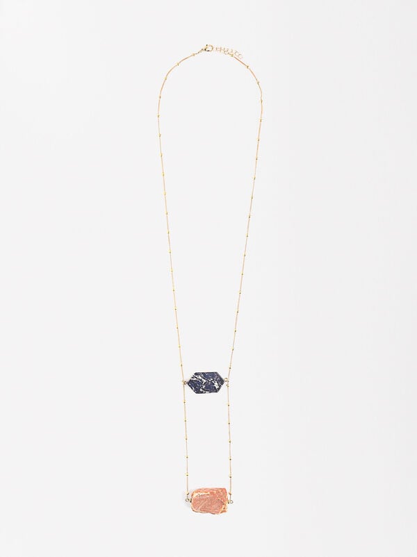 Collier long avec pierres